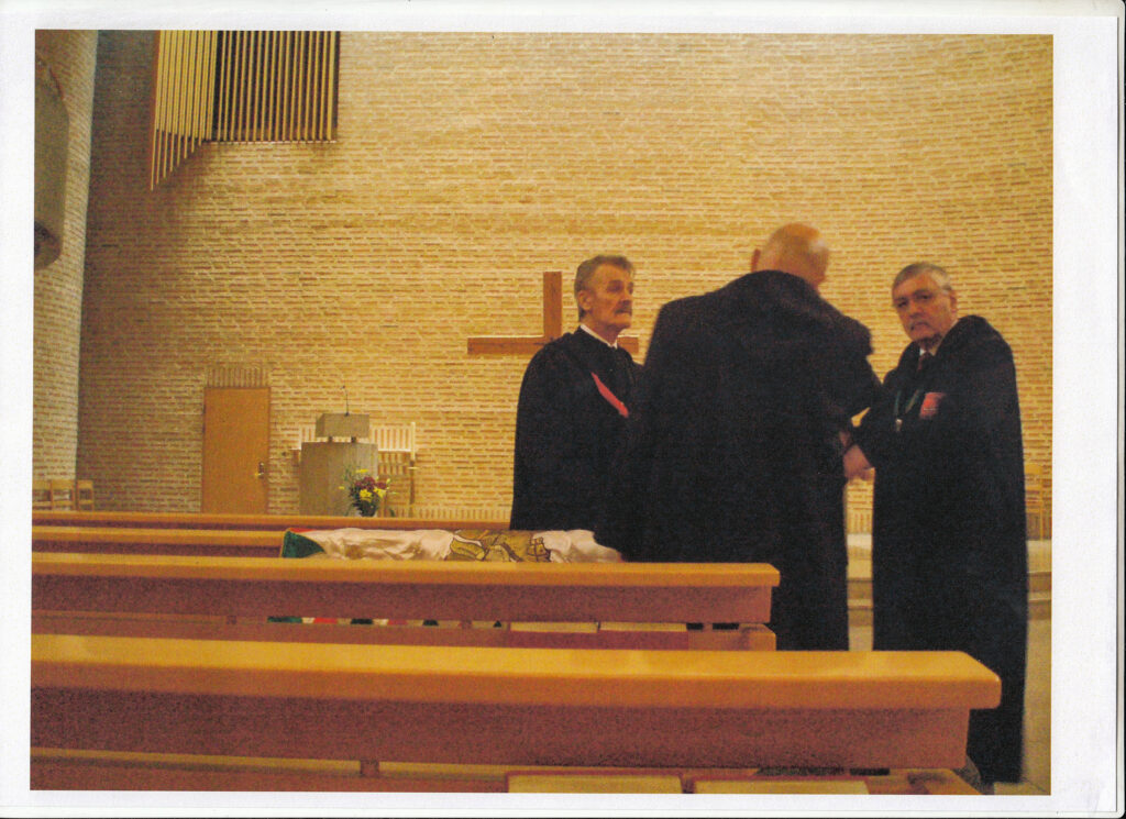 lg Mihály Ferenc Skandináv Nagyprior, lg Feldötö Sándor és lg dr Sebestyén Gábor stockholmi prior az Eugenia Templomban 2008 szeptember 20-án